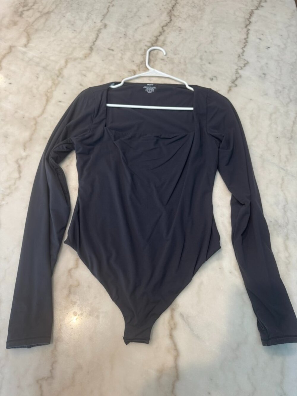 SKIMS Fits Everybody Long Sleeve Square Neck Thong Bodysuit size XL